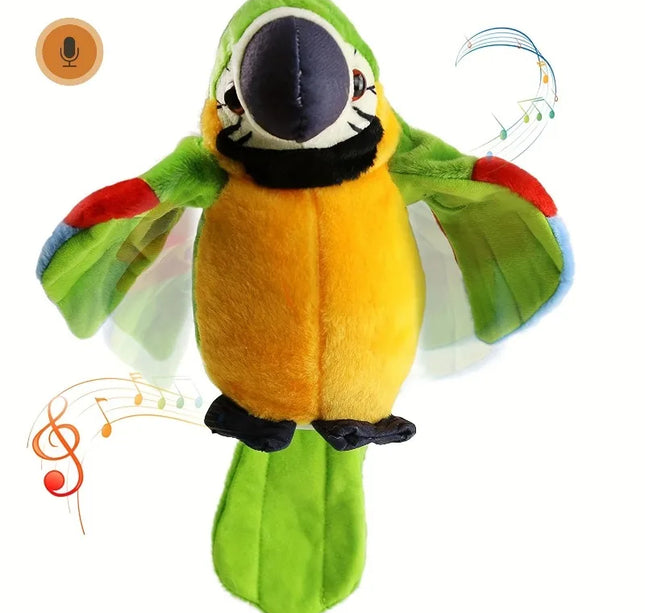 Talking Macaw Parrot Plush Toy – Electronic Repeating Stuffed Animal Bird for Kids & Pet Fun