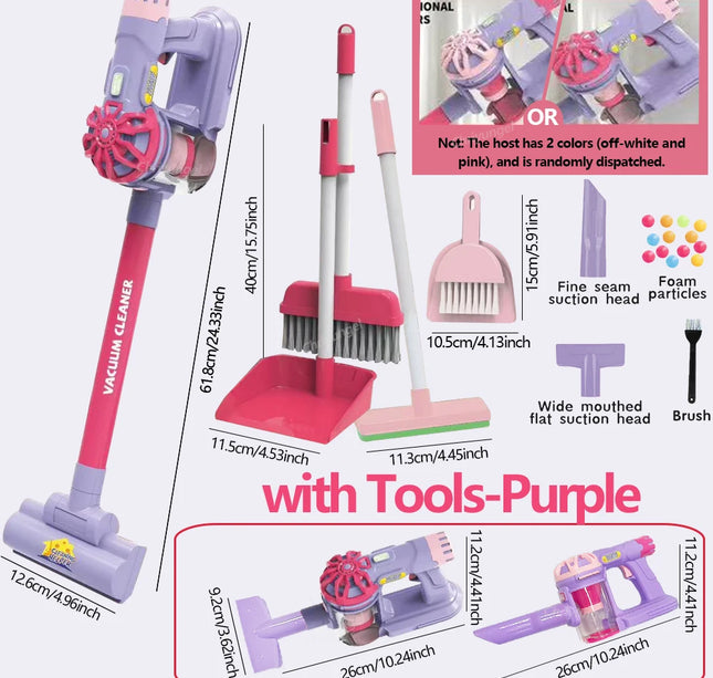Kids Electric Vacuum Cleaner Toy – Simulation Cleaning Set for Toddlers Role Play & Educational Gifts