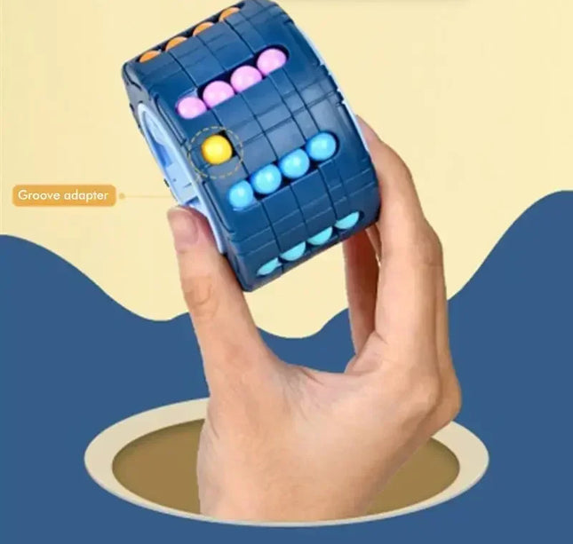 3D Cylinder Cube Toy Magical Bean Gyro Rotate Slide Puzzle Games Relieve Stress Children Educational Montessori Infant Toys Gift