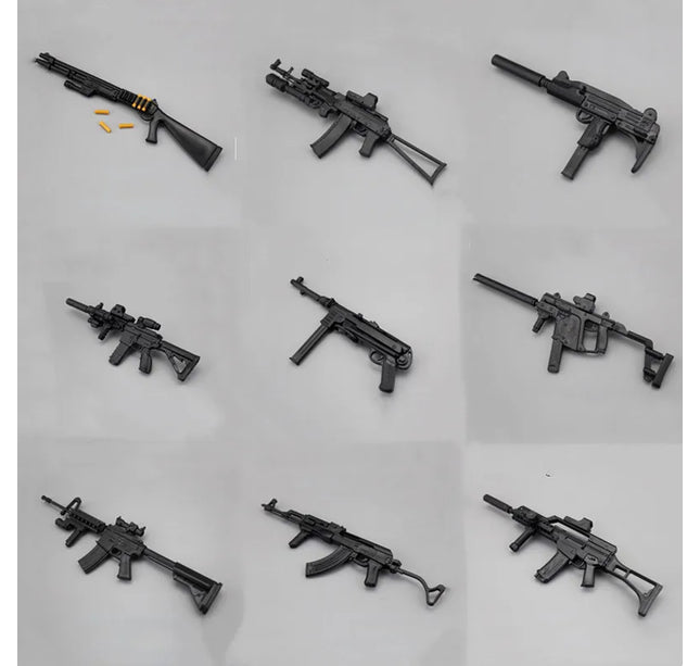 1/6 Scale Soldier Weapon Model Set – MP40, HK416, AK47 Puzzle Assembly Military Educational Toys