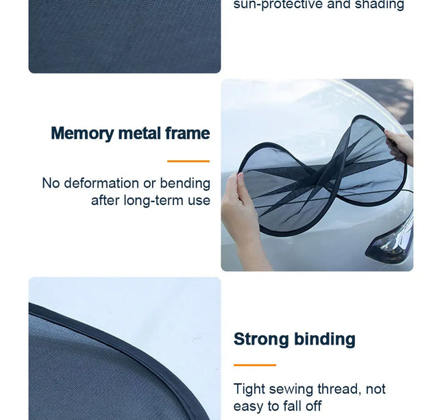 2pcs Car Window Sunshade – SEAMETAL UV Shield Curtains for Front & Rear Windows
