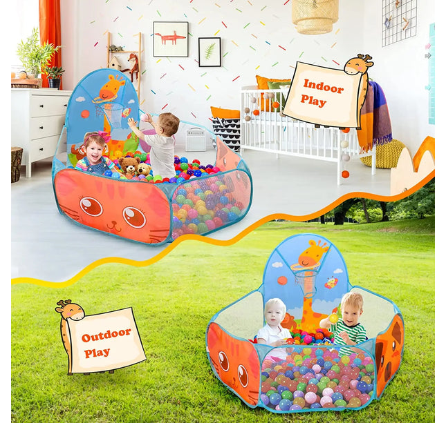 Portable Foldable Ball Pit Tent – Children's Indoor & Outdoor Play Tent with Basket for Holiday Gifts & Educational Fun