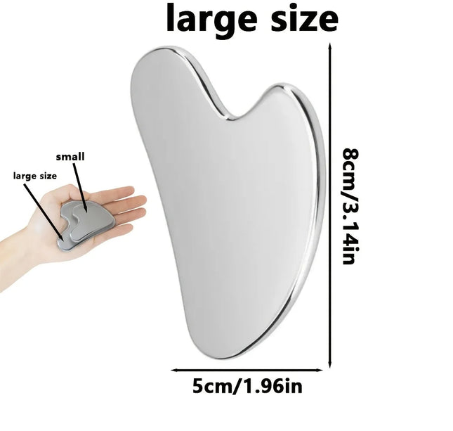 1pices Gua Sha Board Beauty Skin Care Facial Tool Stainless Steel GuaSha Massage Tool Natural Universal Facial Silver Metal