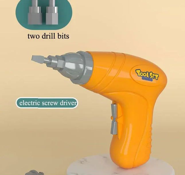 Kids Engineering Vehicle & Electric Drill Set – Educational Assembly Tool Toy with Nuts for Boys Building & Gift