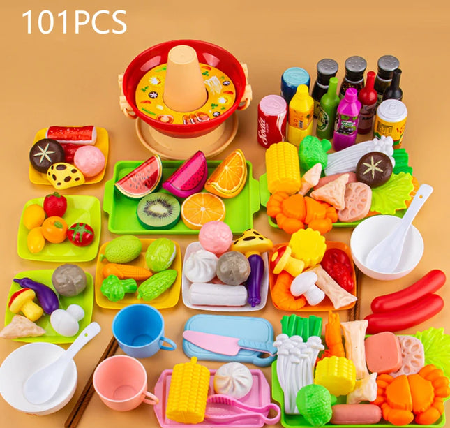 Kids Pretend Kitchen Playset – Simulation BBQ & Cooking Toys for Girls Educational Play House Fun