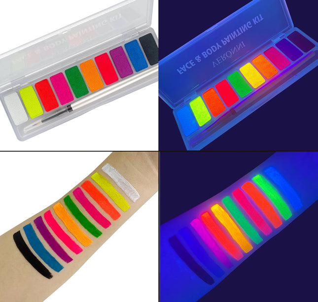 10 Colors Glow Fluorescent Neon Oil Face Body Art Paint UV Glow Oil Painting Halloween Party Fancy Dress Beauty Makeup Cosmetics