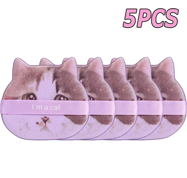 10PCS Cute Cat Makeup Puff Foundation Cosmetic Puff Smooth Powder Concealer Beauty Dry and Wet Dual-use Powder Puff Makeup Tool