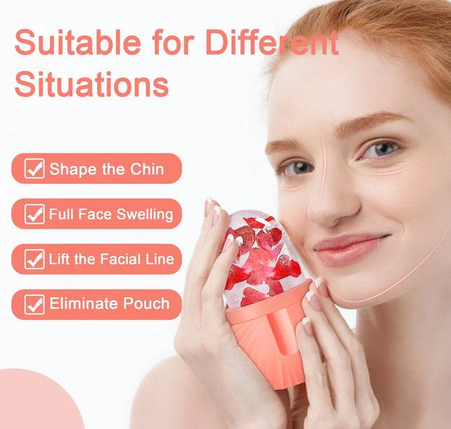 Ice Face Roller Ice Cube Beauty Massage Silicone Ice Mold For Eye Puffiness Ice Facial Roller Shrink Pores Multifunctional mold