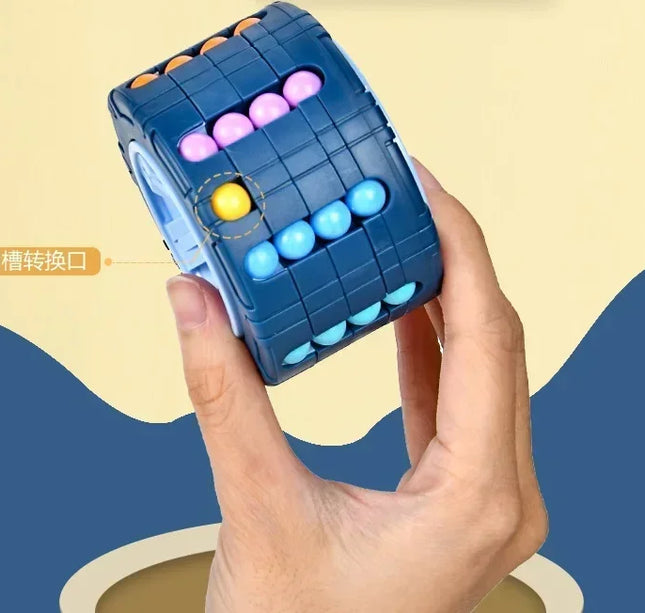 3D Cylinder Cube Toy Magical Bean Gyro Rotate Slide Puzzle Games Relieve Stress Children Educational Montessori Infant Toys Gift