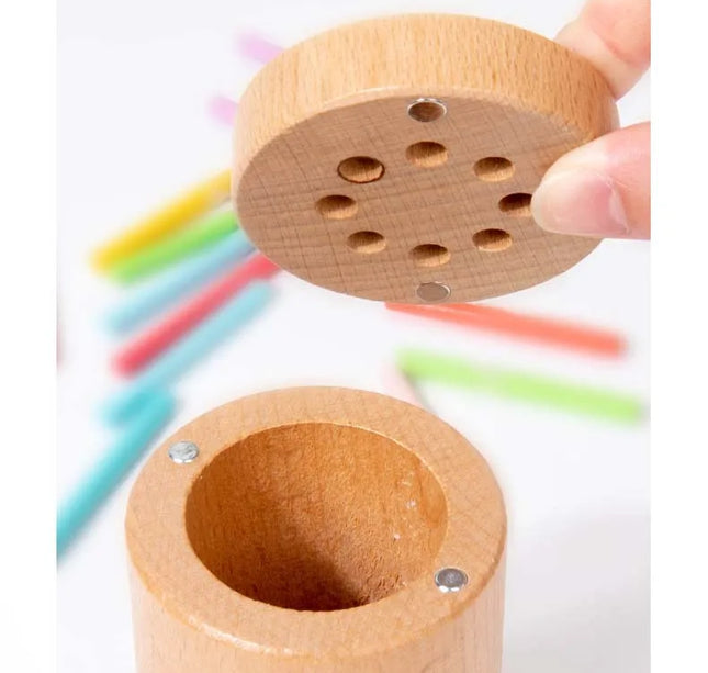 Montessori Wooden Matching Toy – Color Sorting & Balance Stick Educational Set for Kids Fine Motor & Math Skills