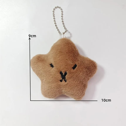 Capybara Plush Keychain – Soft Stuffed Cartoon Doll with Star Squeak Toy for Bag, Backpack & Car Pendant