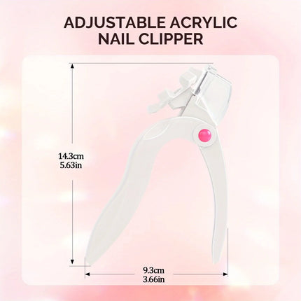 Acrylic Nail Clipper Adjustable Stainless Steel Cutter Trimmer for Nail Art Beauty Salon Tool Manicure Project
