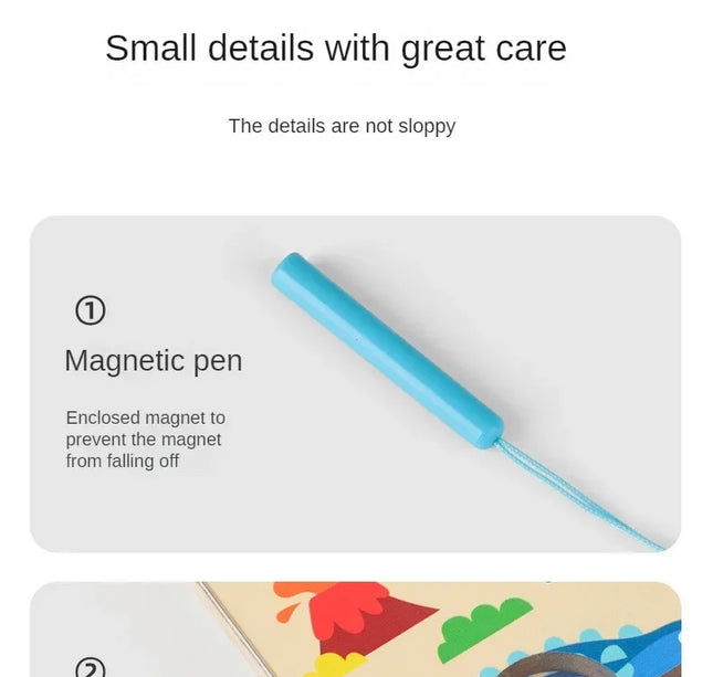 Montessori Magnetic Maze Game – Color Sorting & Fine Motor Training Toy with Pen Control for Kids Sensory Play
