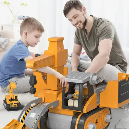 Kids Engineering Vehicle & Electric Drill Set – Educational Assembly Tool Toy with Nuts for Boys Building & Gift