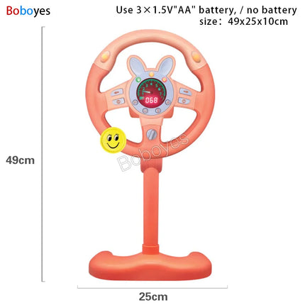 Infant Electric Steering Wheel Toy – Simulation Light & Sound Educational Vocal Toy for Stroller Play