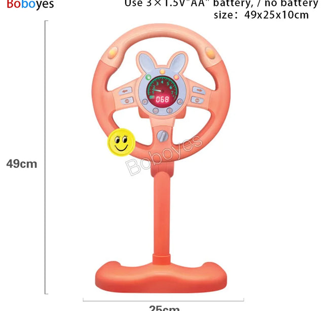 Infant Electric Steering Wheel Toy – Simulation Light & Sound Educational Vocal Toy for Stroller Play