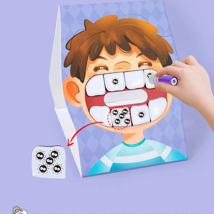 Montessori Brush Teeth Simulation Toy – Parent-Child Educational Puzzle Game for Kids Fine Motor Skills