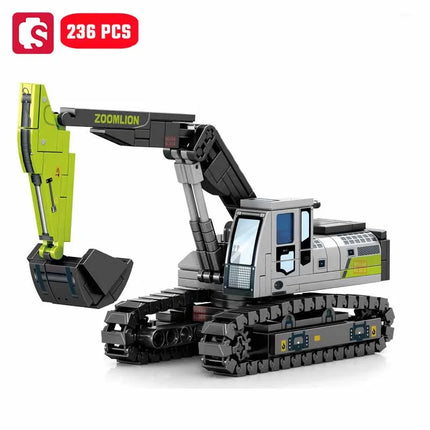SEMBO Engineering Vehicle Building Kit – MOC Excavator & Mixer Truck Bricks Set for Boys DIY Educational Gifts