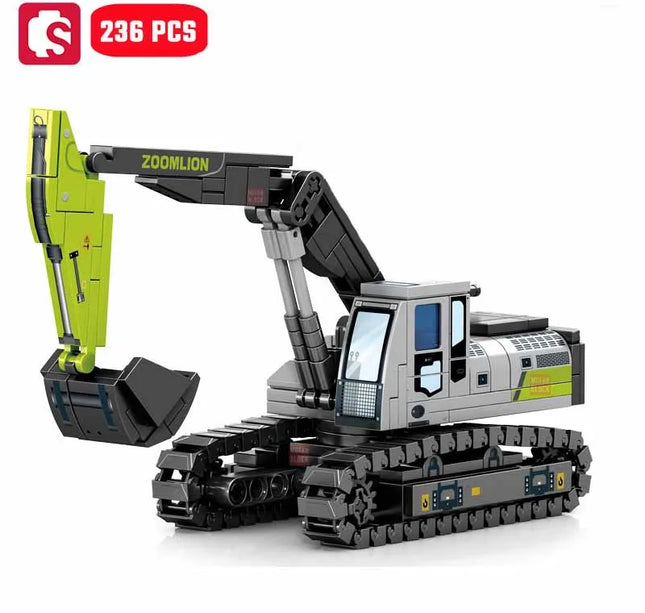 SEMBO Engineering Vehicle Building Kit – MOC Excavator & Mixer Truck Bricks Set for Boys DIY Educational Gifts