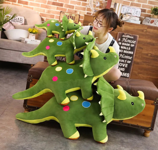 Big Dinosaur Plush Toy – Soft Triceratops & Stegosaurus Stuffed Dolls for Kids Birthday Gifts
