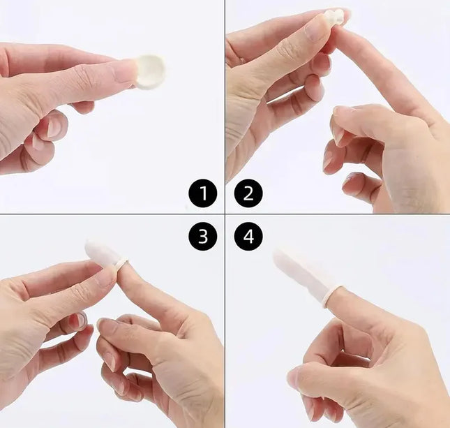 100PCS Multi-color Disposable Finger Cots Anti Slip Latex Powder Free Rolled Edge Finger Cots Beauty Hairdressing Tattoo Tools