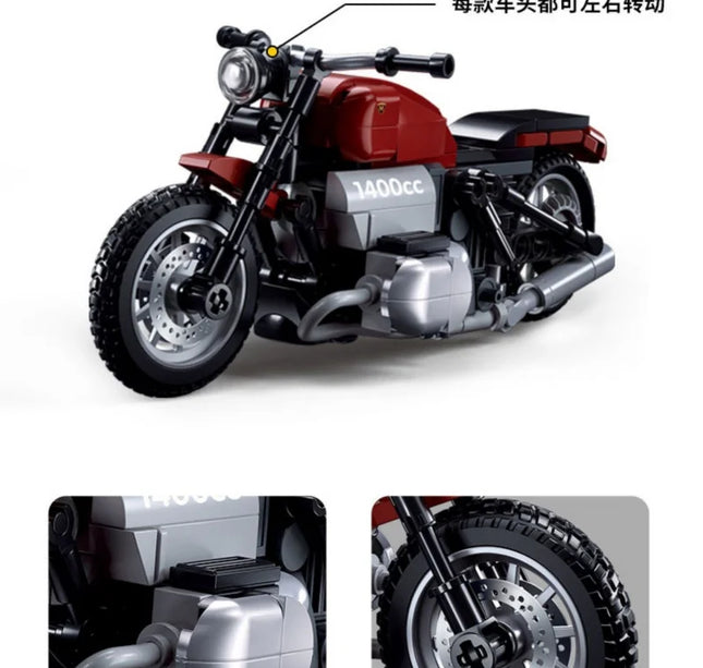 New Motorcycle Building Blocks Stable Base Model Bricks Cool Shape Kit Ornaments Educational Toys For Children
