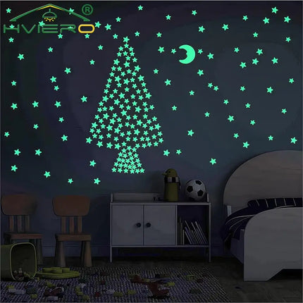 Luminous Star Wall Stickers – 50/100pcs 3cm Glow Decor for Kids & Parties
