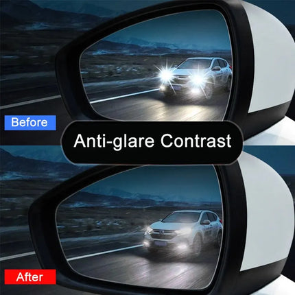 Rearview Mirror & Side Window Film – 2pcs Anti-Fog Rainproof Car Protection Stickers