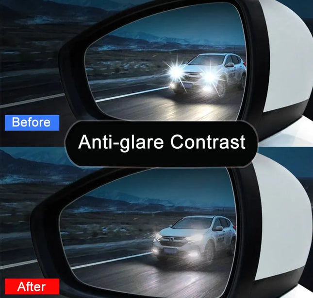 Rearview Mirror & Side Window Film – 2pcs Anti-Fog Rainproof Car Protection Stickers