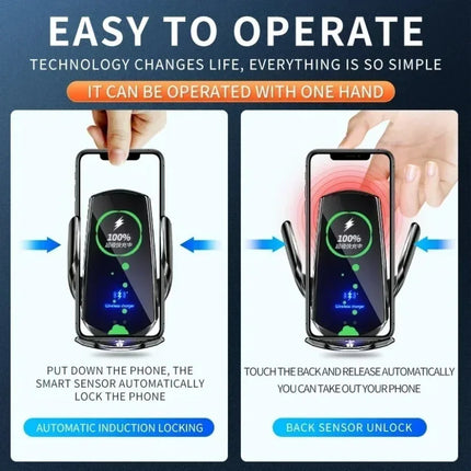 15W Car Magnetic Wireless Charger Automatic Car Mount Phone Holder For iPhone 16 15 For SamsungInfrared Induction Fast Charging