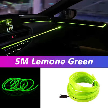 5M Car Interior LED Strip Light – Flexible Neon EL USB Ambient Lighting for DIY Auto & Party Decoration