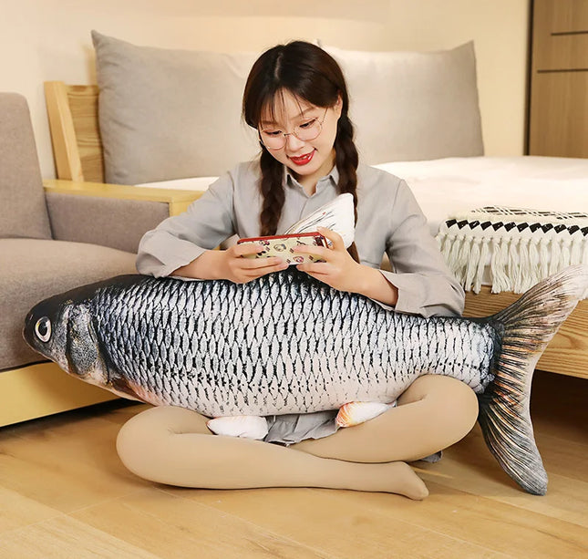 3D Goldfish Plush Pillow – 40/60cm Soft Stuffed Carp Cushion Toy for Kids & Creative Sofa Decor Gift