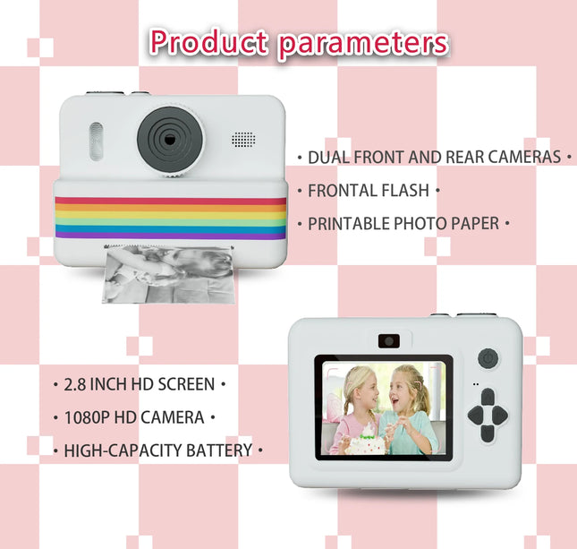 Digital Children Camera For Photography Mini Printer Portable Thermal Instant Print Photo Kids Camera 2.8inch HD Video Toy Gifts