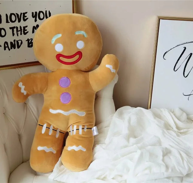 Gingerbread Man Plush Toy – Soft Stuffed Cookie Doll for Room Decoration & Birthday Gifts