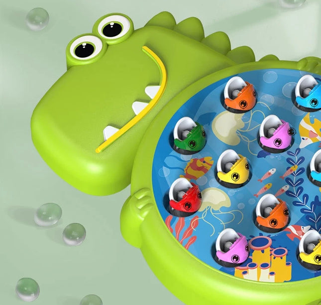 Magnetic Dinosaur Fishing Game – Montessori Toy with Rod for Toddlers & Kids