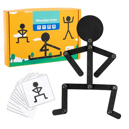 Montessori Wooden Puzzle Toy – Early Learning Sporty Pose Jigsaw for Kids Hands-On Skill & Busy Board Educational Gifts   2/2