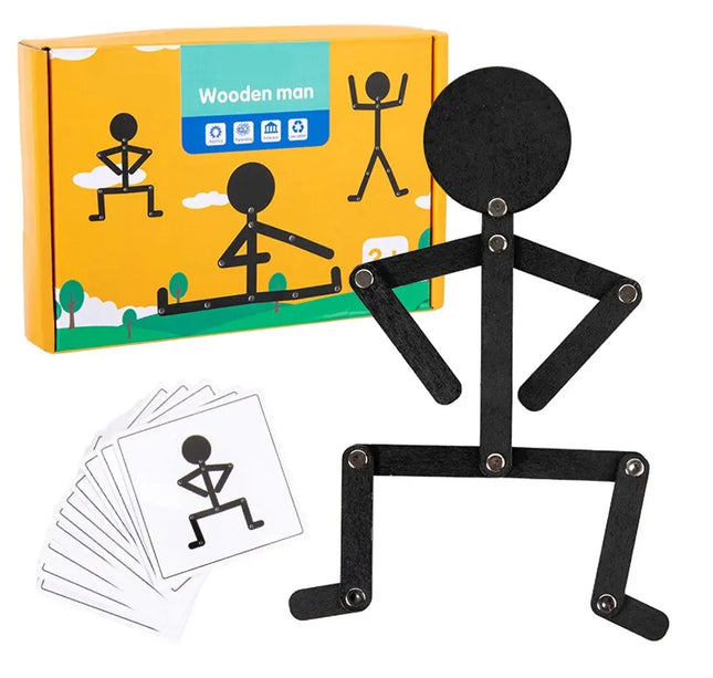 Montessori Wooden Puzzle Toy – Early Learning Sporty Pose Jigsaw for Kids Hands-On Skill & Busy Board Educational Gifts   2/2