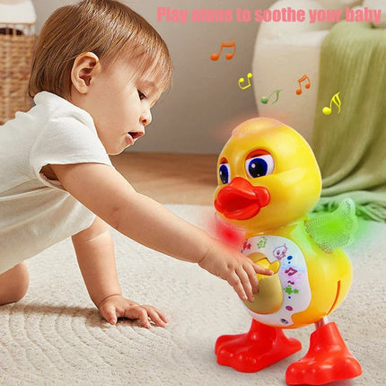 Electronic Dancing Duck Toy – Musical Cartoon Animal with Flashing Lights & Movement for Kids Educational Gift