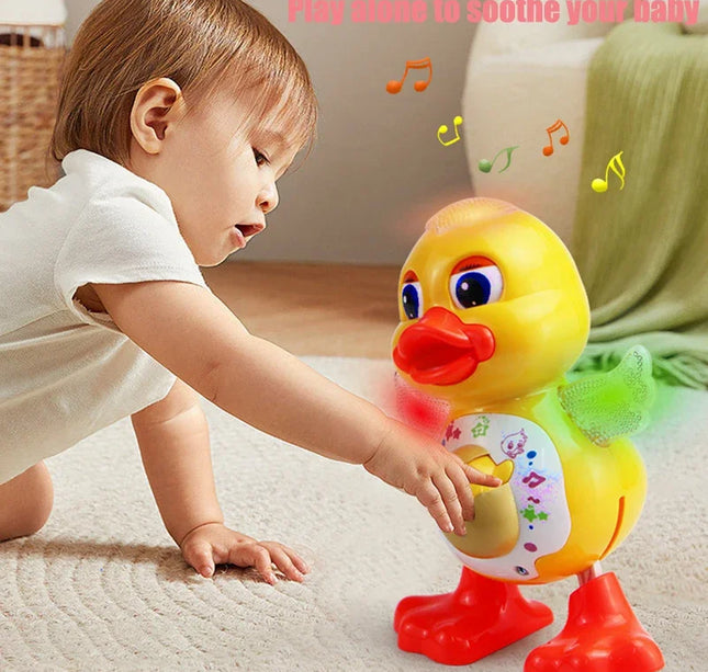 Electronic Dancing Duck Toy – Musical Cartoon Animal with Flashing Lights & Movement for Kids Educational Gift