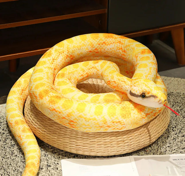 Artificial Python Plush Toy Long Snake Yellow Orange Green Python Plush Toy Decorate The House Holiday Decorations