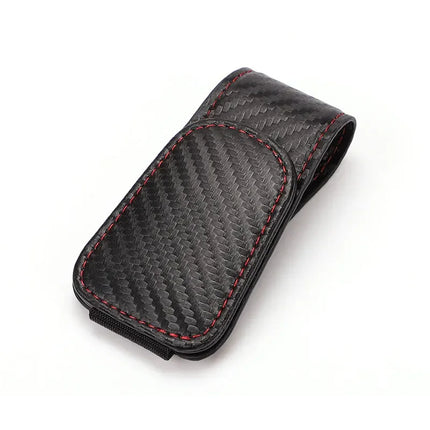 Car Sun Visor Glasses Clip – Magnetic Leather Holder for Eyeglasses & Sunglasses