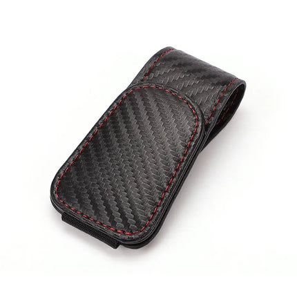 Car Eyeglass Holder Clip – Leather Magnetic Sun Visor Storage for Sunglasses