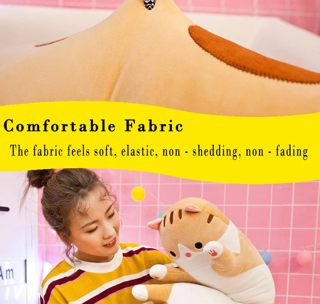 50-70cm Long Cat Plush Toys Cute Animal Cat Creative Long Soft Toys Office Break Nap Sleeping Pillow Stuffed Gift Doll For Kids