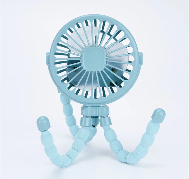 Portable 5-in-1 Octopus Fan – Silent Mini Folding Fan for Baby Stroller & Dorm