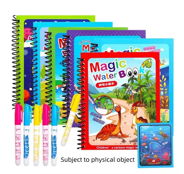 Children Early Education Toys Magical Book with Pen Water Drawing  Toys Gift Reusable Coloring Book Magic Drawing Book
