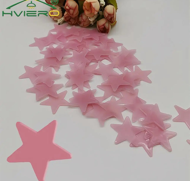 Luminous Star Wall Stickers – 50/100pcs 3cm Glow Decor for Kids & Parties