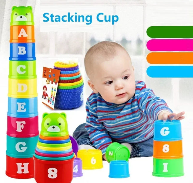 Stacking Cup Game – Educational Speed Puzzle with Numbers, Letters & Shapes for Kids