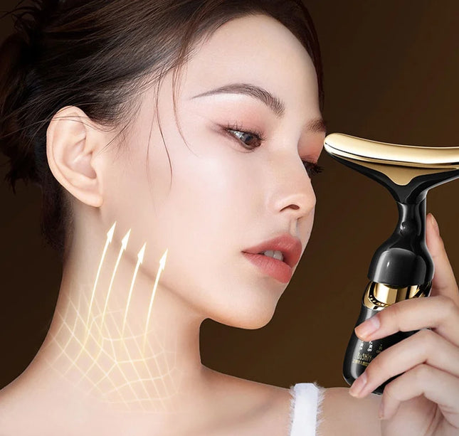3 In 1 Face Massager Neck Facial Eye Massage Introducer Microcurrent Skin Rejuvenation Anti Aging Beauty Device BEAUTY TOOLS