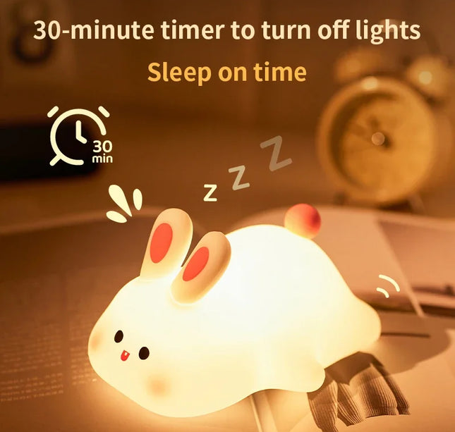 LED Night light Silicone Rabbit Touch Sensor lamp Cute Animal Light Bedroom Decor Gift for Kid Baby Child Table Lamp Home Decor