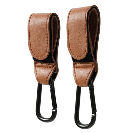 Adjustable Stroller Hook – PU Leather Bag Hanger for Baby Travel